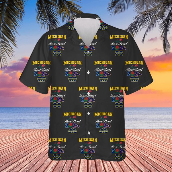 2024 University Of Michigan Rose Bowl Hawaiians, Football Fan Hawaiians-image