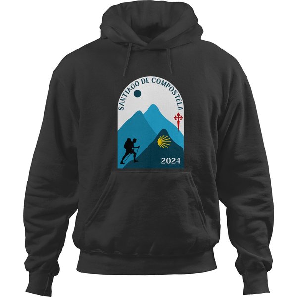 Camino De Santiago De Compostela 2024 Man Walking Hoodies-image