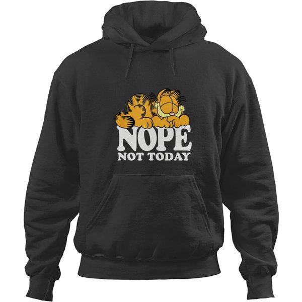 Garfield Nope Not Today Lazy Cat Bold Logo Hoodies-image