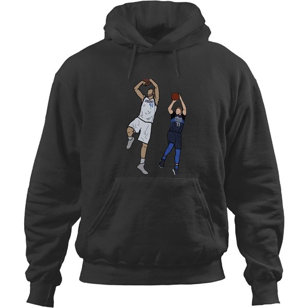 Dirk Nowitzki X Luka Donci C Signature One Leg Fadeaway - Dallas Maveric Ks Hoodies