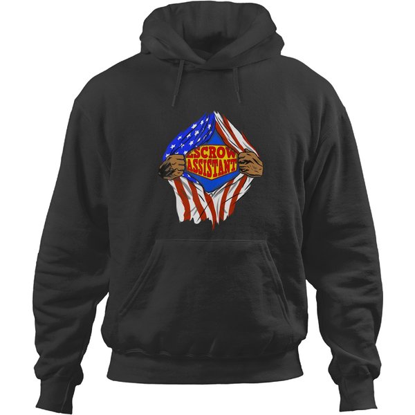 Funny Super Escrow Assistant Hero Job T Hoodies-image