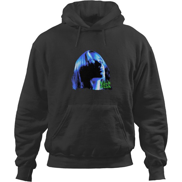 Billie Eilish Portrait Hoodies, Billie Eilish Unisex Hoodies-image