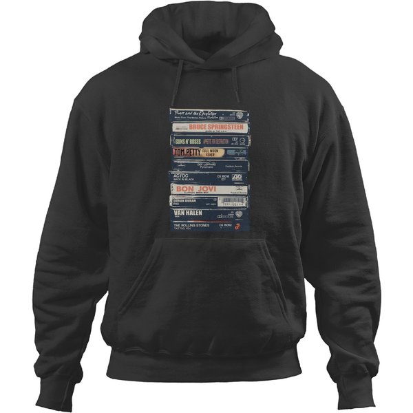 Rock Cassettes Tape Printed Hoodies, Rock Bands Hoodies-image