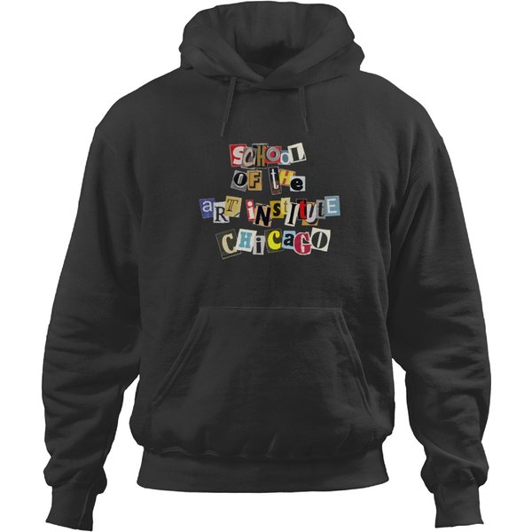 School Of The Art Institute Of Chicago Saic Logo Funky Collage Hoodies-image