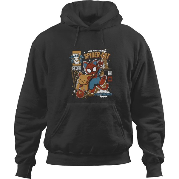 Vintage Funny Spider Cat Hoodies, The Ameowzing Spider Cat-image
