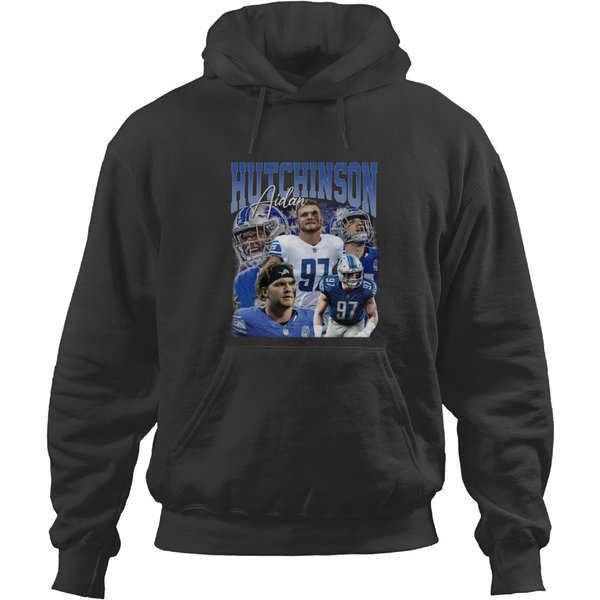 Aidan Hutchinson Vintage 90s Hoodies, Aidan Hutchinson Graphic Hoodies, Football Hoodies