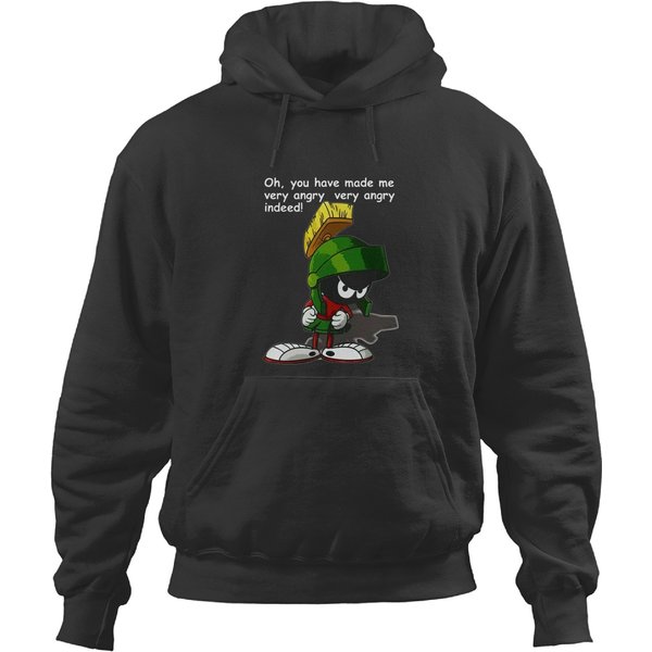 Marvin The Martian Looney Toons Cartoon Men's Black Hoodies Clothing Hoodies-image