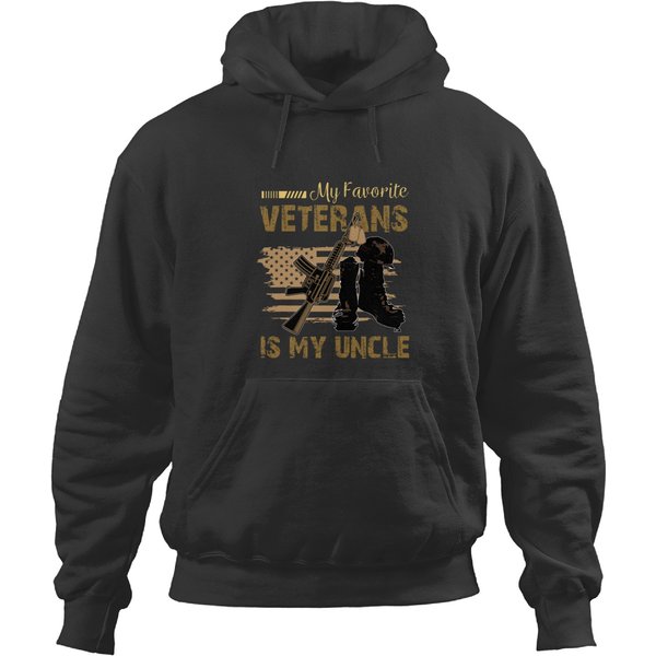 My Favorite Veteran Is My Uncle American Flag Veterans Day Hoodies