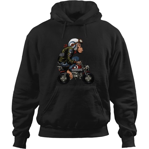 Monkey Bike Cartoon Hoodies-image