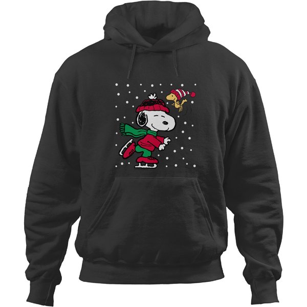 Peanutsss Christmas Snoopy Ice Skating Pullover Hoodie Hoodies