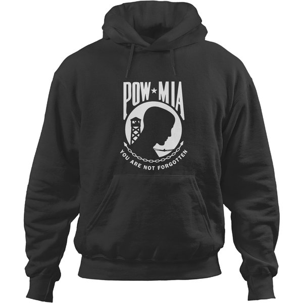 Pow Mia Black Hooded Sweat Hoodies