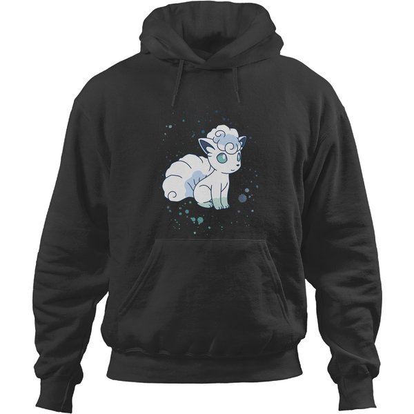 Pokemons Alolan Vulpix Winter Watercolor Portrait Hoodies-image
