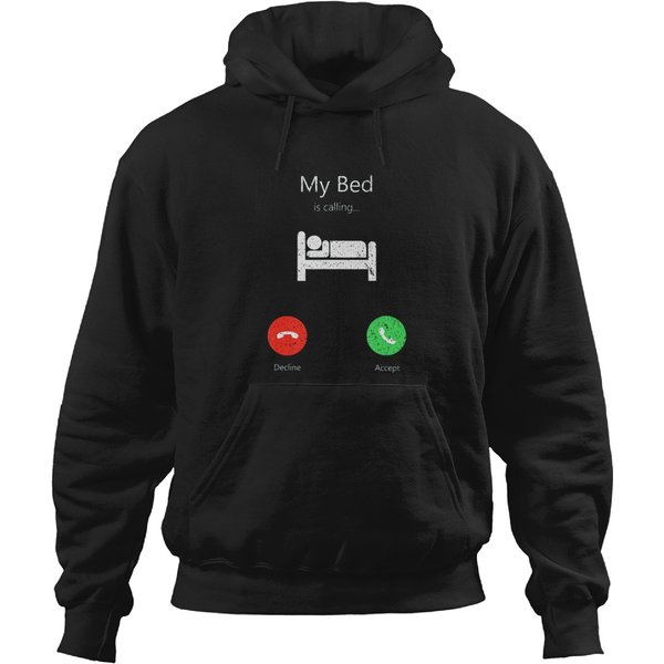 My Bed Is Calling Phone Screen Active Hoodies-image