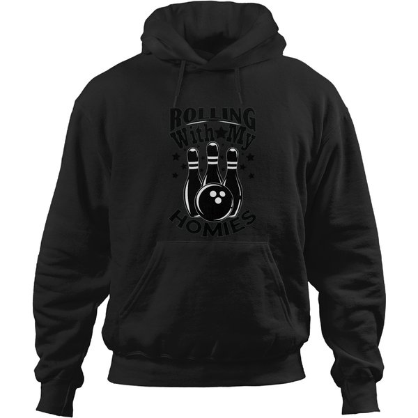 Rolling With My Homies Bowling Funny Hoodie-image