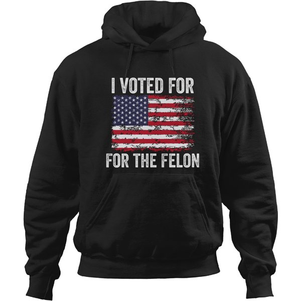 I Voted For The Felon Funny Republican Trump 2024 I Voted Hoodies-image