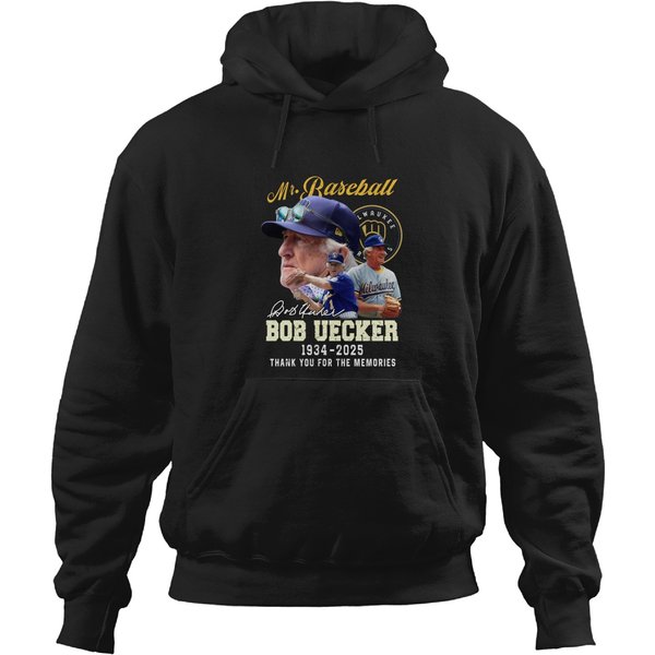 Bob Uecker Mr. Baseball 1934-2025 Thank You - Bob Uecker Mr Baseball 1934 2025 - Hoodies-image