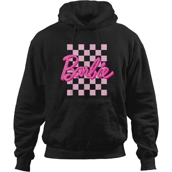 Barbies Barbies Logo Checkered Background Hoodies-image
