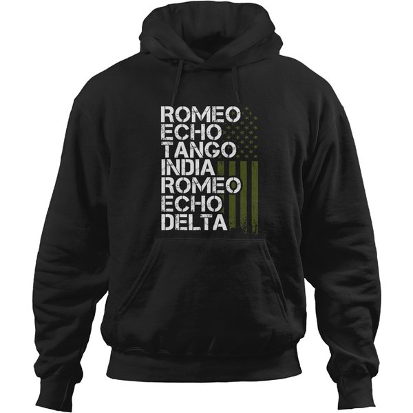 Retired Military Men Women Phonetic Alphabet Hoodies-image