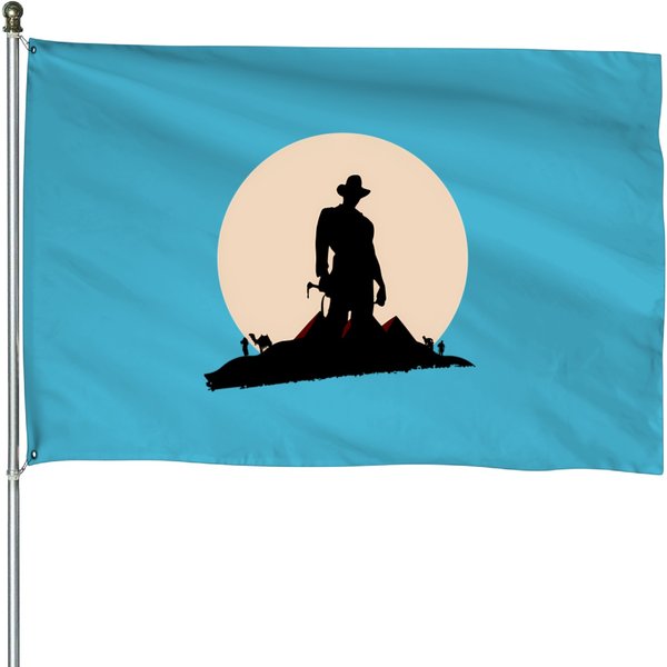 Sunset By The Desert House Flags-image