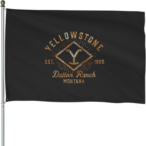 Ystone Dutton Ranch Sunburst Vintage Logo | Essential House Flags-image