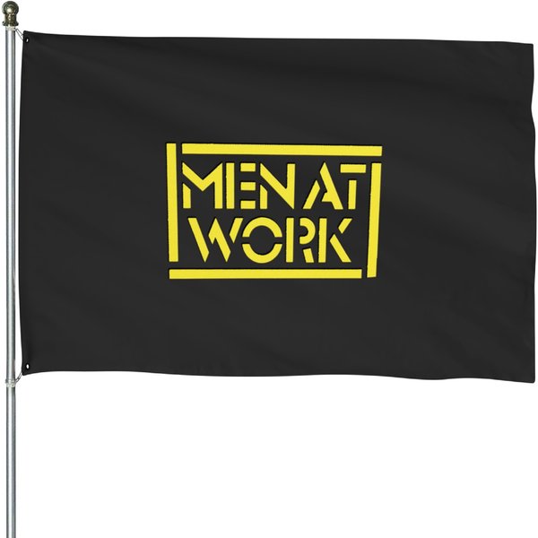 Men At Work Logo House Flags House Flags-image