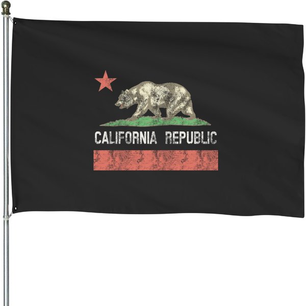 Vintage Charcoal California Republic House Flags-image