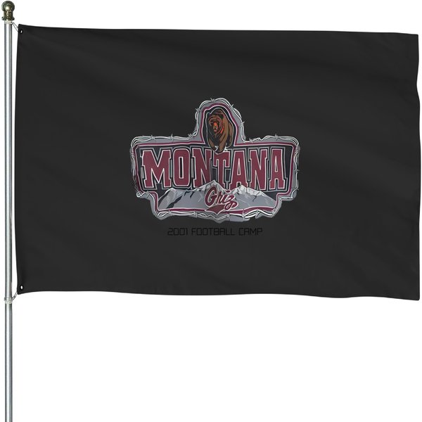 Vintage 2001 Montana Grizzlies Football Camp House Flags-image