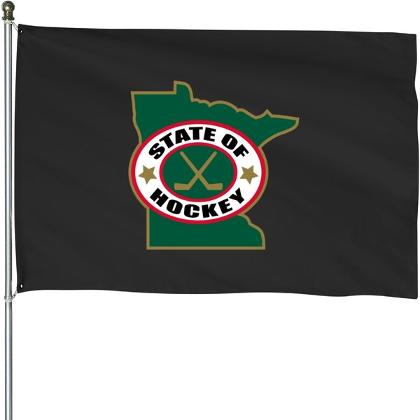 Green Minnesota State Hockey House Flags-image