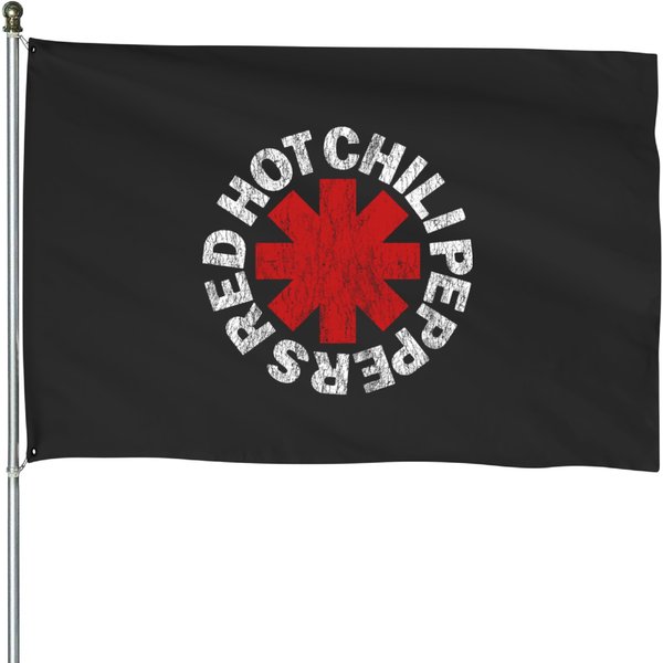 Red Hot Chili Peppers Distressed Logo Rock Vintage House Flags House Flags-image