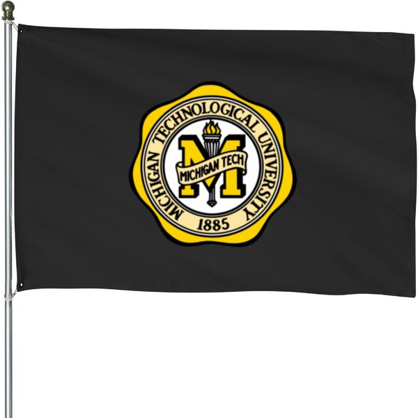 Simple Michigan Technological University !885 Design House Flags-image