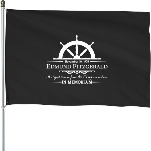 Edmund Fitzgerald In Memories Gitche Gumee Long T House Flags-image