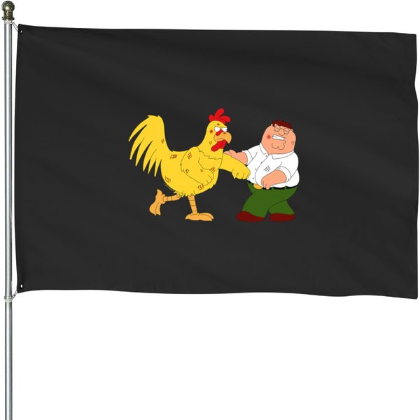 Family Guy Peter 2Chicken Fighting House Flags-image