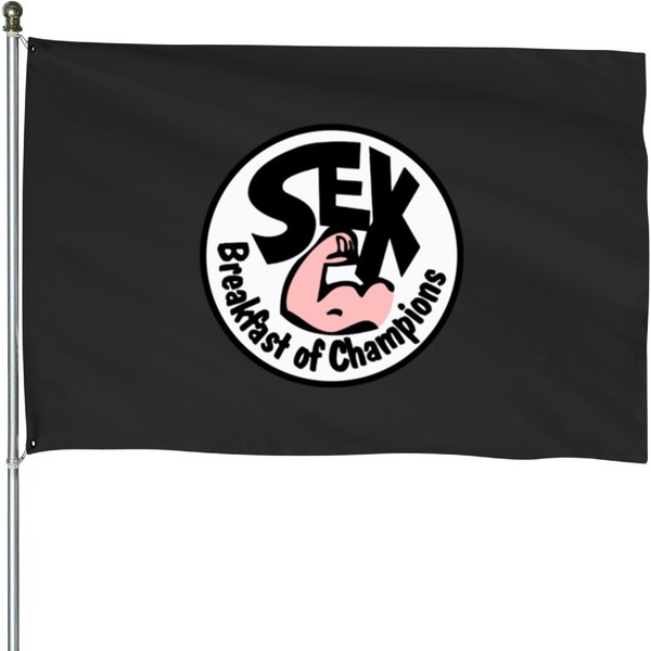 Breakfast Of Champions Baseball ¾ Sleeve House Flags-image