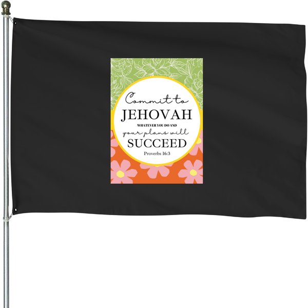 Commit To Jehovah Premium Scoop Arts And Crafts House Flags-image
