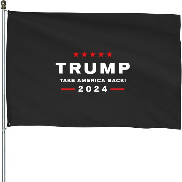 Donald Trump 2024 Take America Back Election House Flags-image