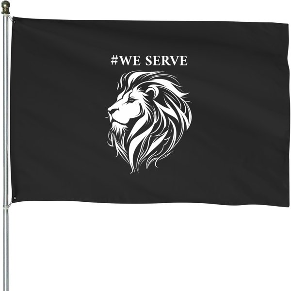 Lions Club International We Serve Lions House Flags-image