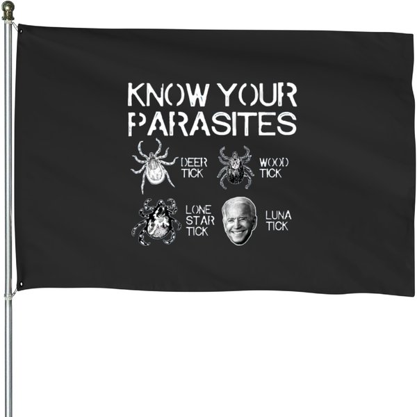 Know Your Parasites Tick Biden Print On Back Luna Tick T-Shirt House Flags-image