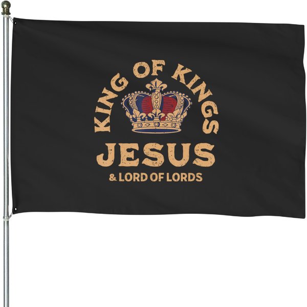 Vintage King Of Kings, Lord Of Lords, Jesus Christ House Flags-image