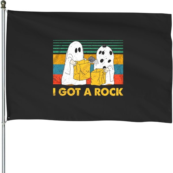 Halloween It’S The Great Pumpkin Charlie Brown I Got A Rock House Flags-image