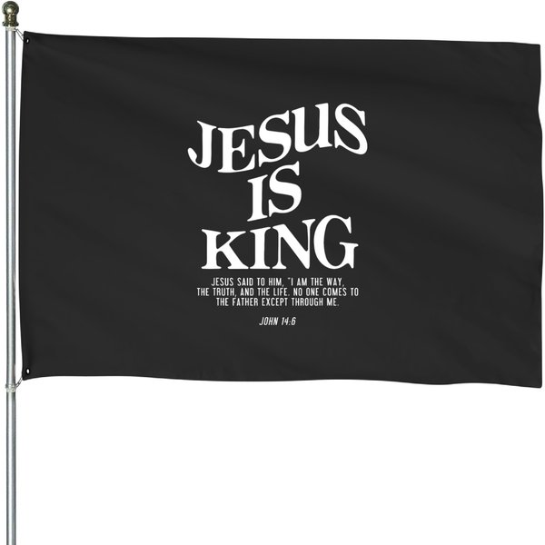 Jesus Is King Jesus John 14:6 Costume Christian House Flags-image