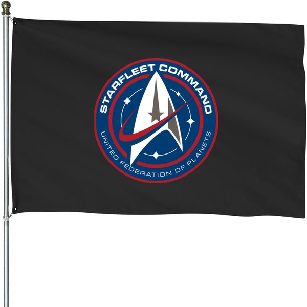Discovery Starfleet Command Red And Blue Badge House Flags-image