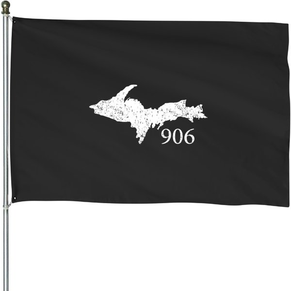 Upper Peninsula Up 906 Yooper Pride Michigan Roots House Flags-image