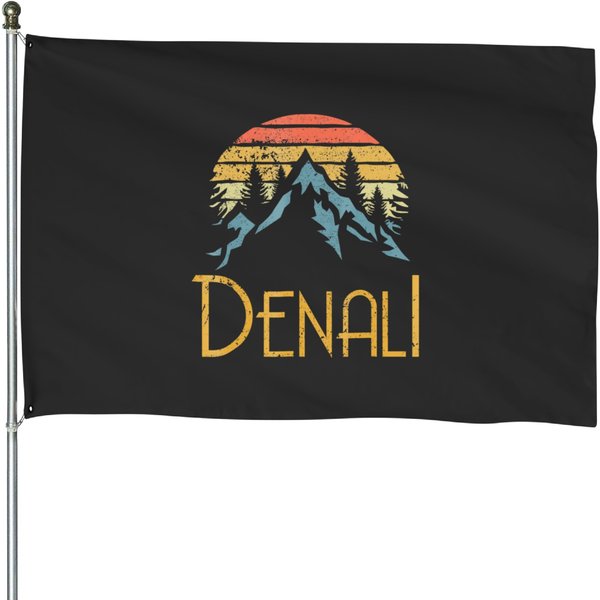 Mount Denali Alaska Mountains Camping Hiking Outdoor House Flags-image