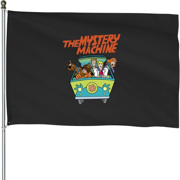 Scooby Doo Gang And Mystery Machine Van House Flags-image
