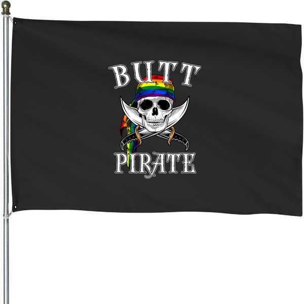 Mens Butt Pirate Lgbt Funny Halloween Gay House Flags-image