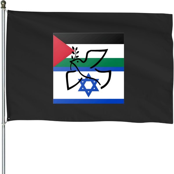 Palestine Israel Peace Dove Active House Flags-image