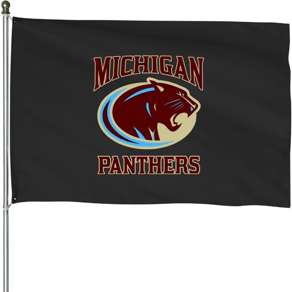 The Angry Michigan Panthers House Flags-image
