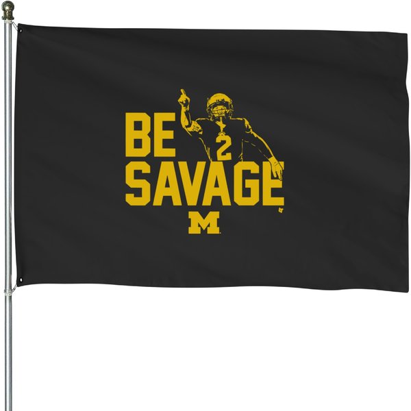 Michigan Football Blake Corum Be Savage House Flags-image