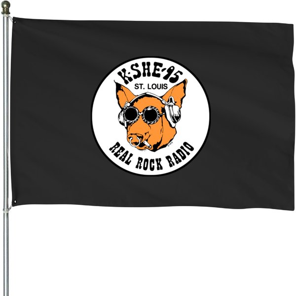 Kshe 95 Real Rock Radio Station St. Louis Area Zip House Flags-image