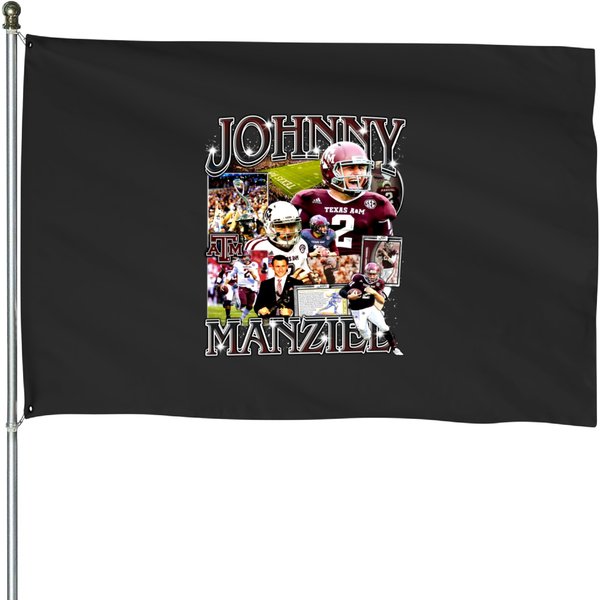 Vintage 90S Graphic Style Johnny Manziel House Flags, Johnny Manziel House Flags-image